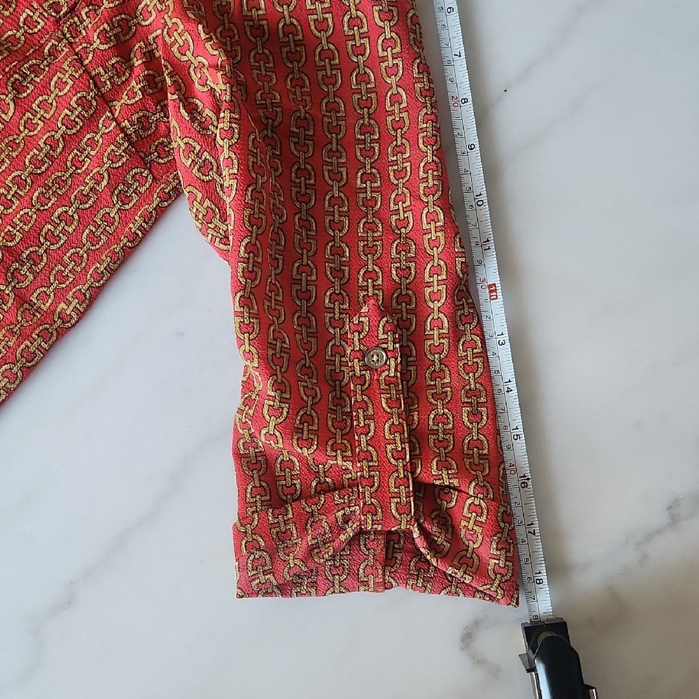 Michael Kors Red and Gold Chain Blouse - Picture 7 of 7